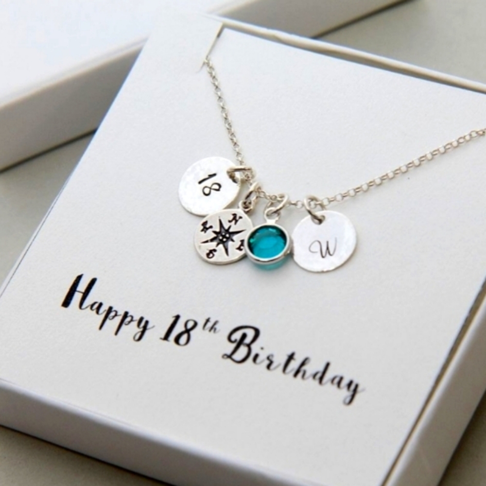 Compass 18" Necklace - "M", Ruby, 18th BDay - MSRP $42